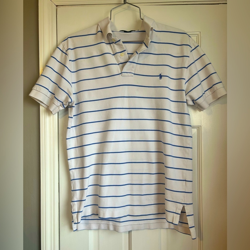 Polo by Ralph Lauren Men’s size Medium White with thin blue stripe - Picture 1 of 6